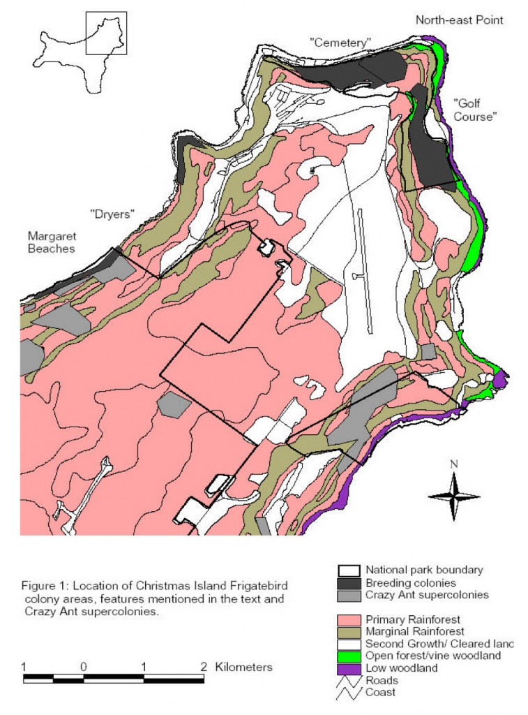 Christmas Island Frigatebird map colonies